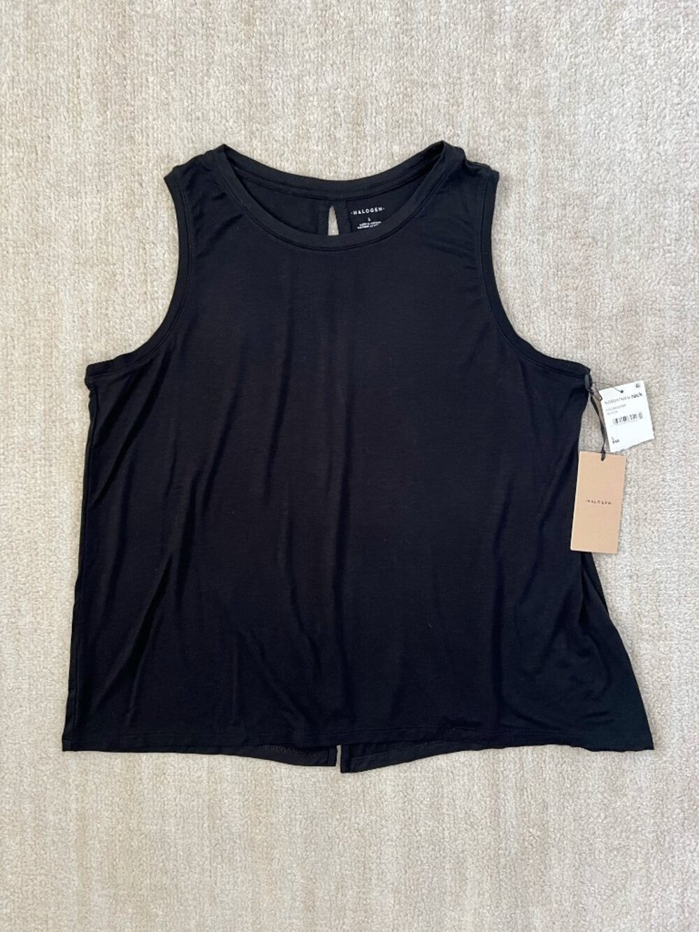 NWT Halogen Black Sleeveless Tank Top L Summer